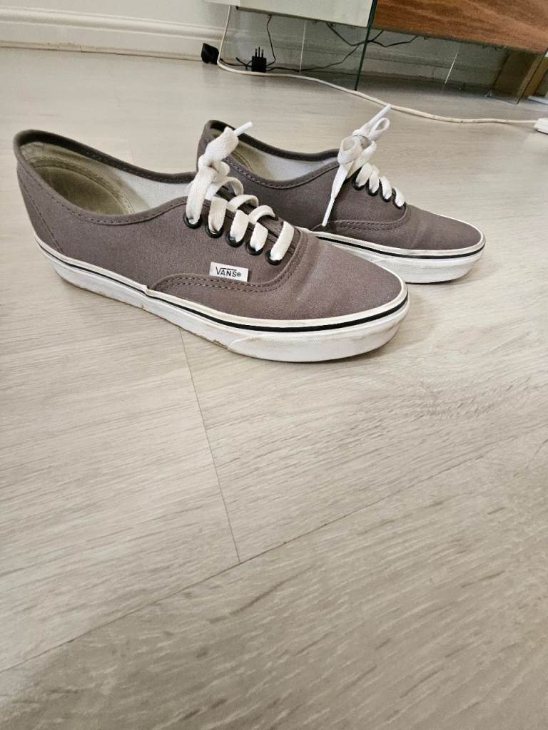 Vans Authentic Grey Canvas Trainers - UK Size 5.5 Good Condition