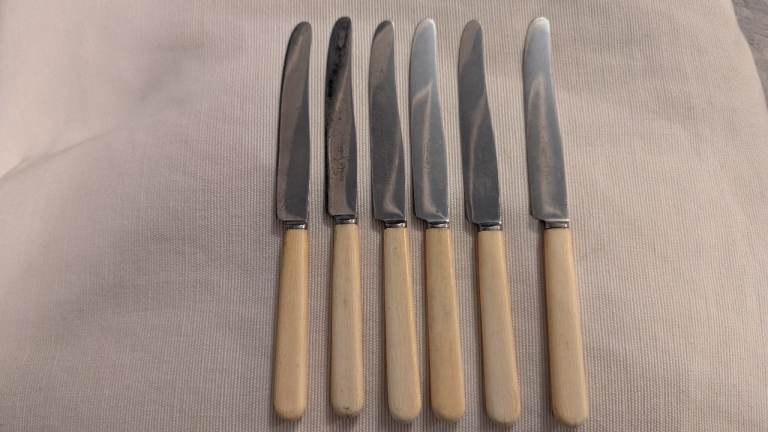 mappin and Webb six vintage tea knives 6 1/2 inch long