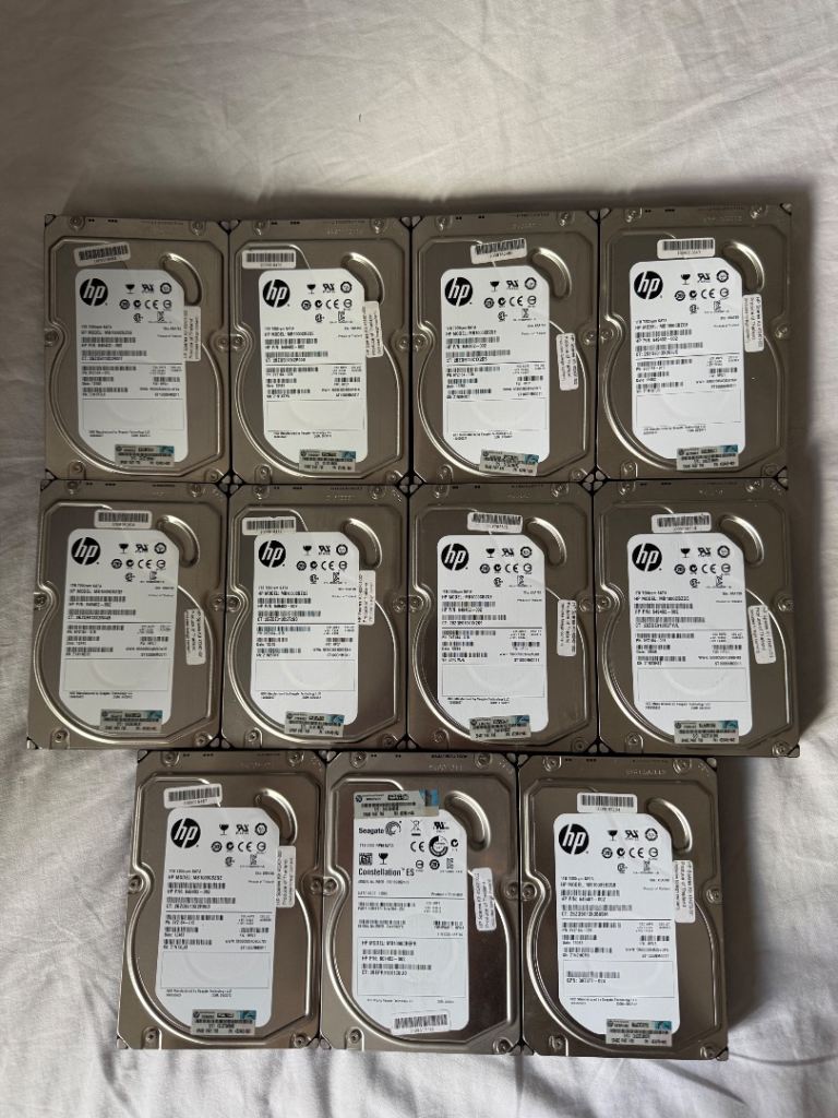 Job Lot 11 x 1TB 3.5 Inch Hard Drives 11TB Total Capacity Untested Bulk Storage