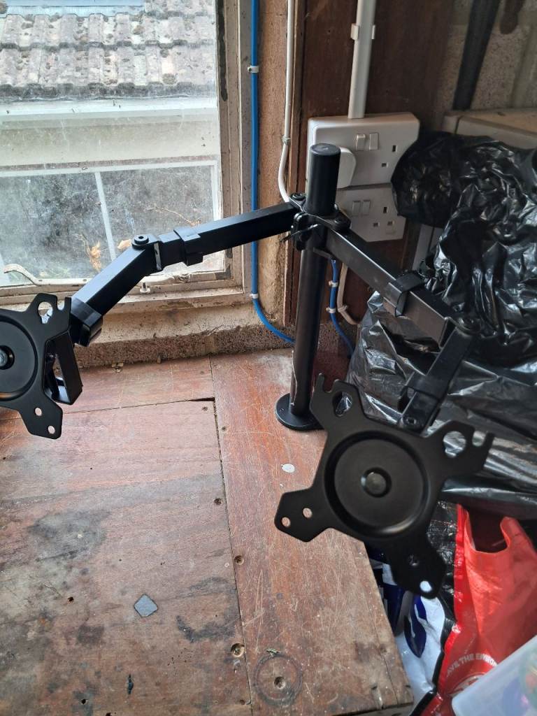 Dual Monitor Arm Stand - Black, Good Condition