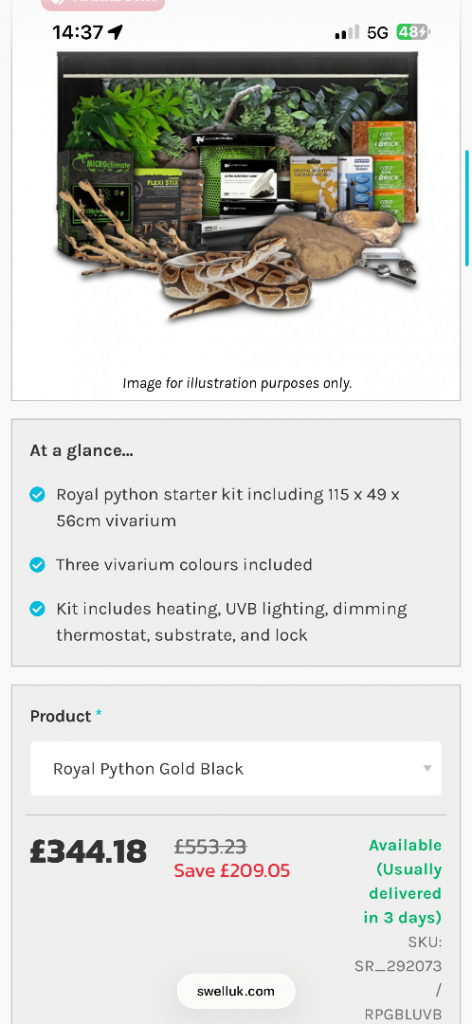 VivExotic Repti Home Maxi Large Royal Python Starter Kit