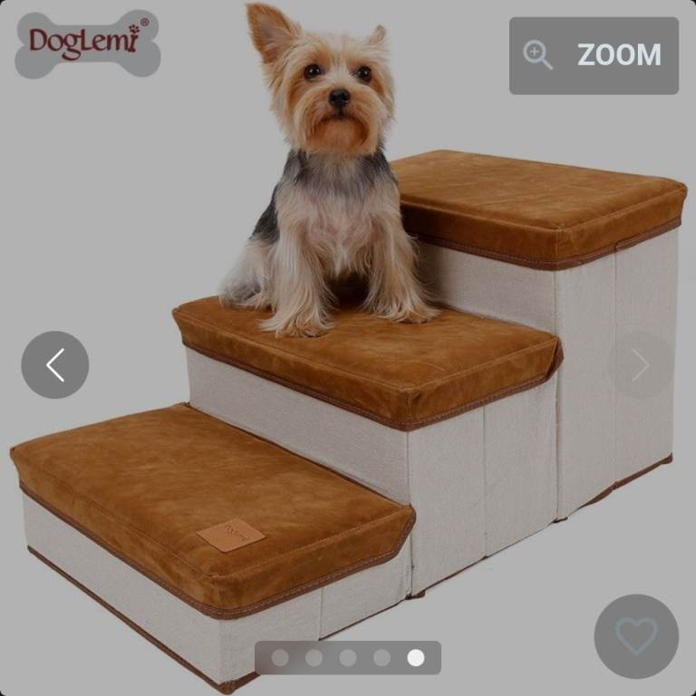 DOGLEMI Dog Stairs Foldable Storage Box Pet 3 Steps Stairs for Small Dog Cat Pet Ramp Anti slip