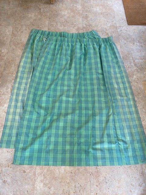 Green check curtains for 180cm width rail and 160cm drop