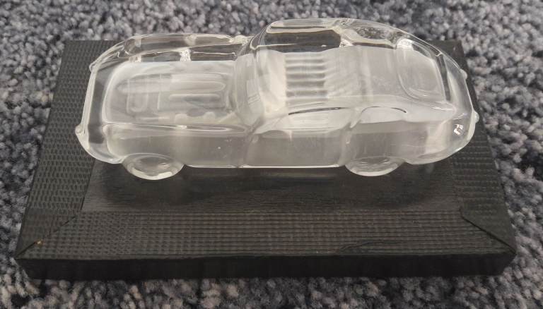 Hof Bauer Paperweight Jaguar E-Type Vintage Car Crystal Glass – post or collect