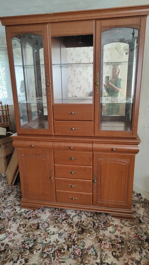 Wooden Display Cabinet with Drawers – Good Condition