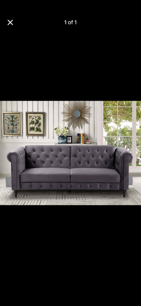 gray sofa bed chesterfeald style