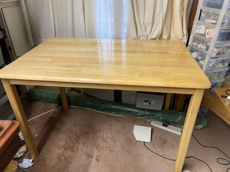 Solid Wood Square Dining Table - Light Oak Finish