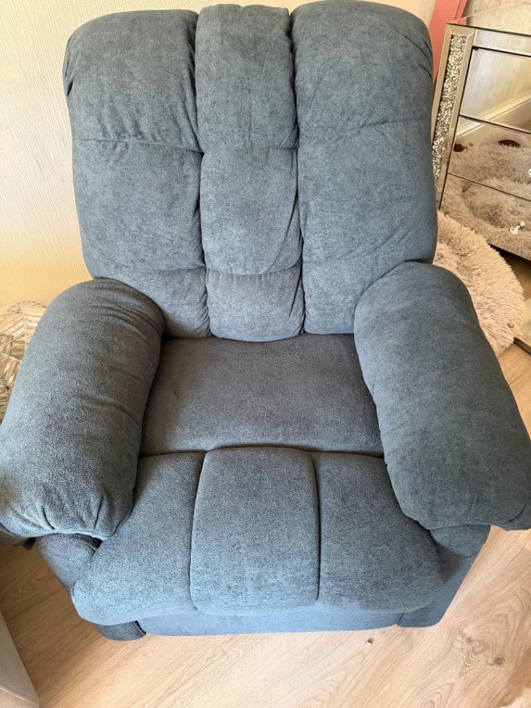 Electric Recliner chair dark grey/dark blue