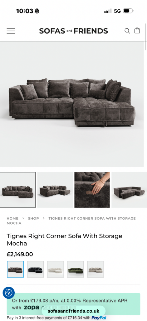 tignes right corner sofa bed with storage