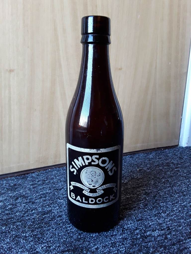 Vintage painted label Simpsons of Baldock brewery