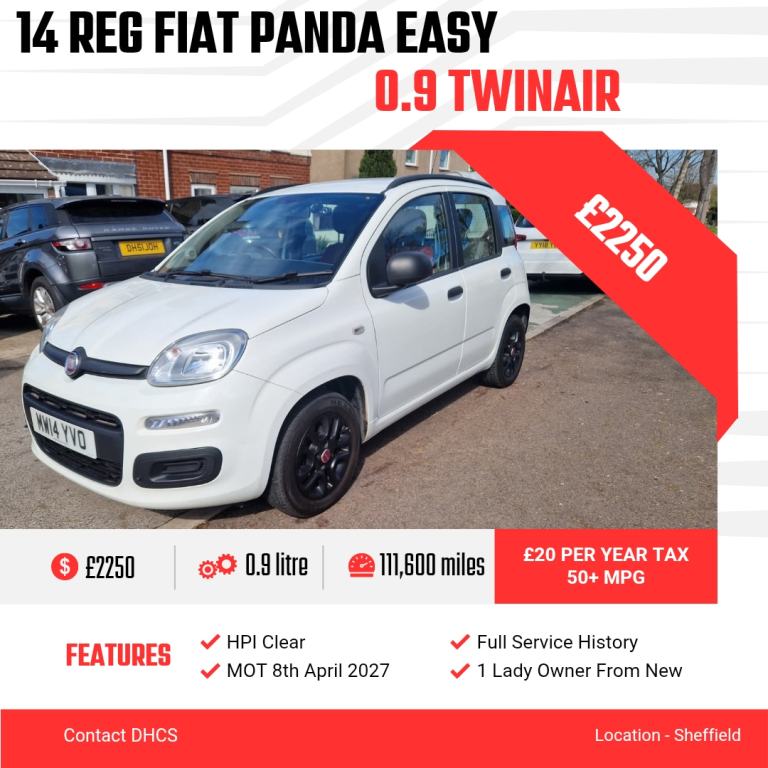 2014 Fiat Panda 0.9 TwinAir [85] Easy 5dr HATCHBACK Petrol Manual