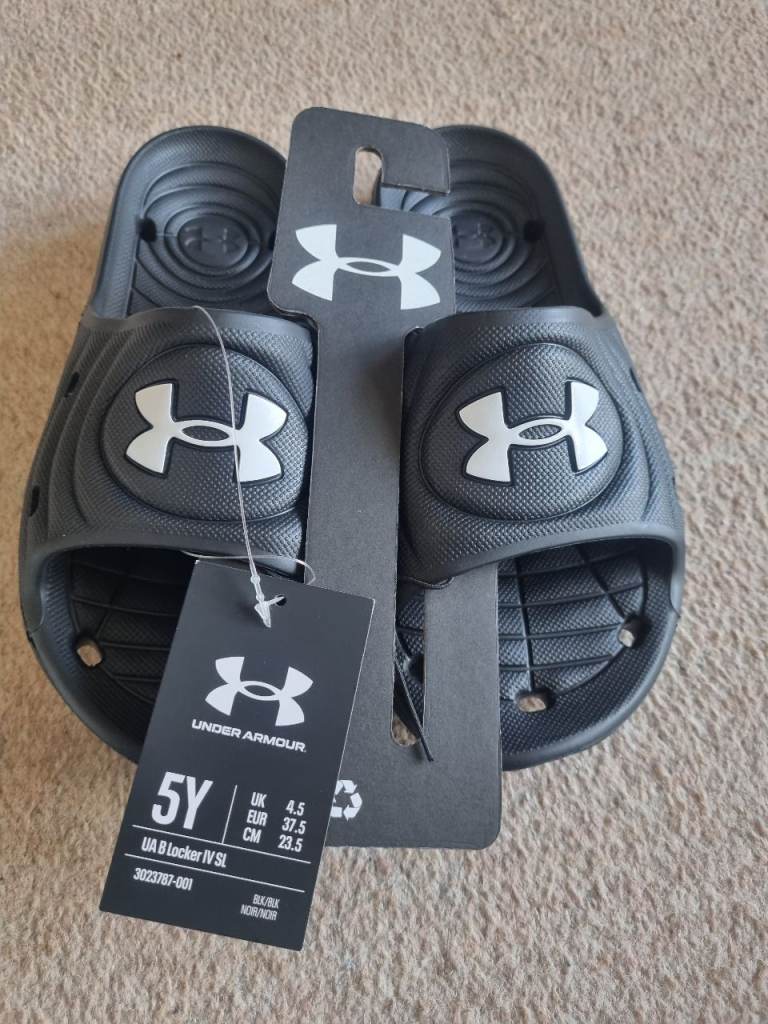 Under Armour Locker IV Slides - Black, New with Tags