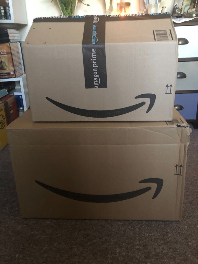 2 x Large Cardboard (Amazon) boxes
