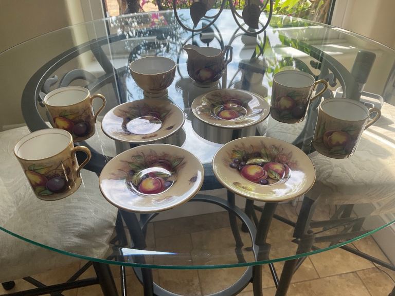 Aynsley orchid coffee set and milk jug