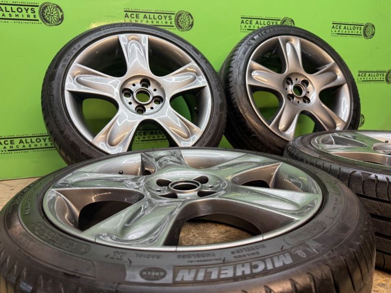 REFURBISHED GENUINE MINI COOPER S R53 R56 17” 4x100 ALLOY WHEELS + MICHELIN TYRES