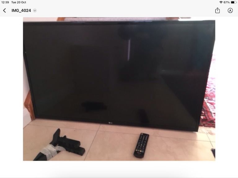LG 43” COLOUR TV WITH REMOTE AND STANDS