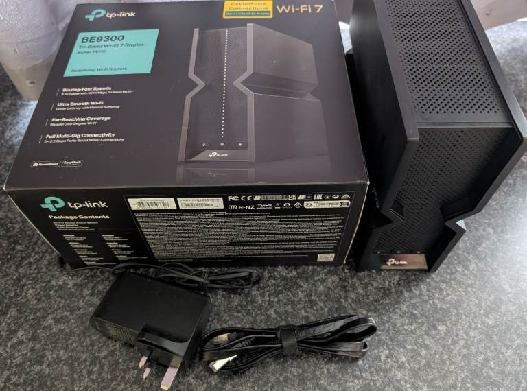 TP-Link Archer BE550 Tri-Band BE9300 WiFi 7 Router Full 5x 2.5G WAN/LAN Ports, 6x Internal Antennas