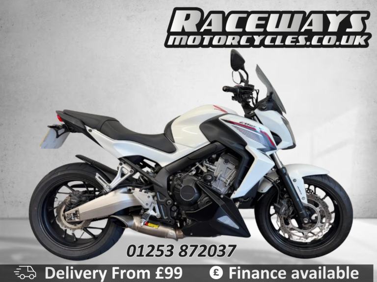 HONDA CB650F 2015 15 REG 15,367 MILES WHITE USED MOTORCYCLE 649CC