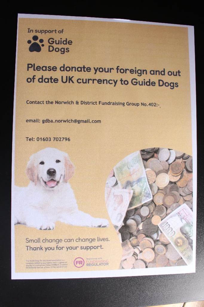 GUIDE DOGS - DONATE FOREIGN & OUT of DATE CURRENCY
