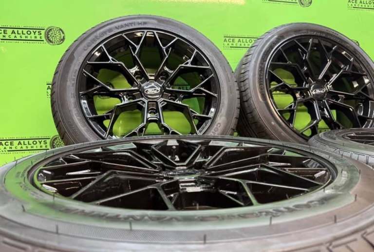 *BRAND NEW* FORD TRANSIT 18” 5x160 ALLOY WHEELS + BRAND NEW TYRES *GLOSS BLACK* FREE FITTING KIT! 
