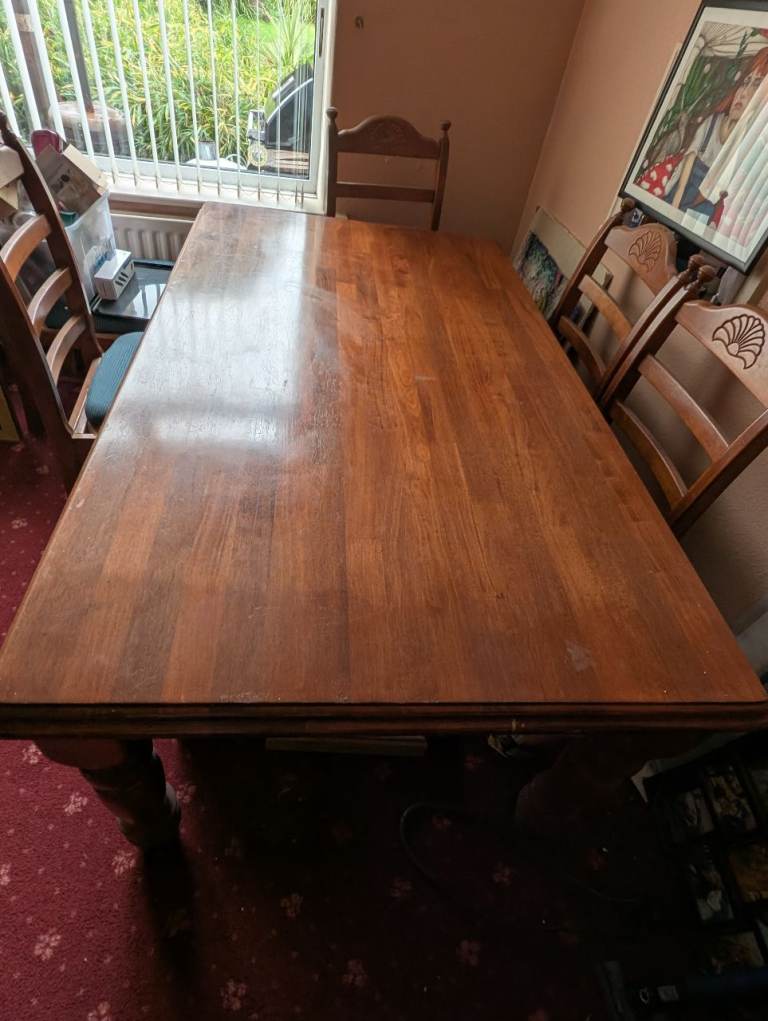FREE! Wooden Dining Table and Chairs Set – Fair Condition