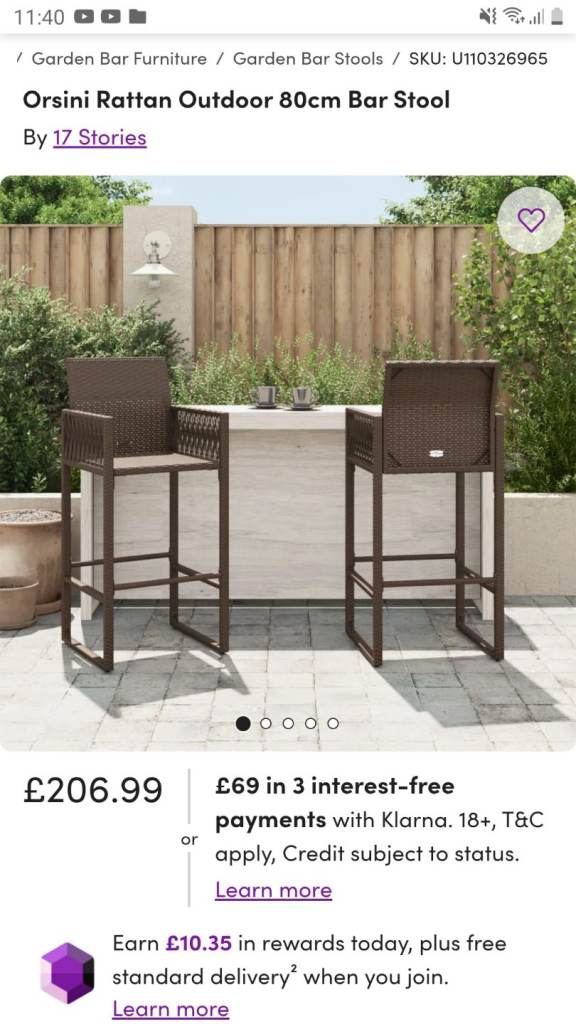 New Costway PE Rattan Patio Wicker Barstools Set of 2 With Armrests and Cushions 