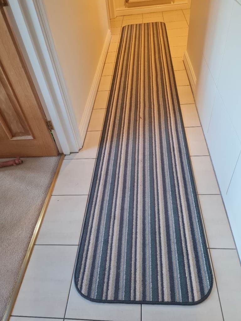 Striped Hallway Runner Rug – Good Condition