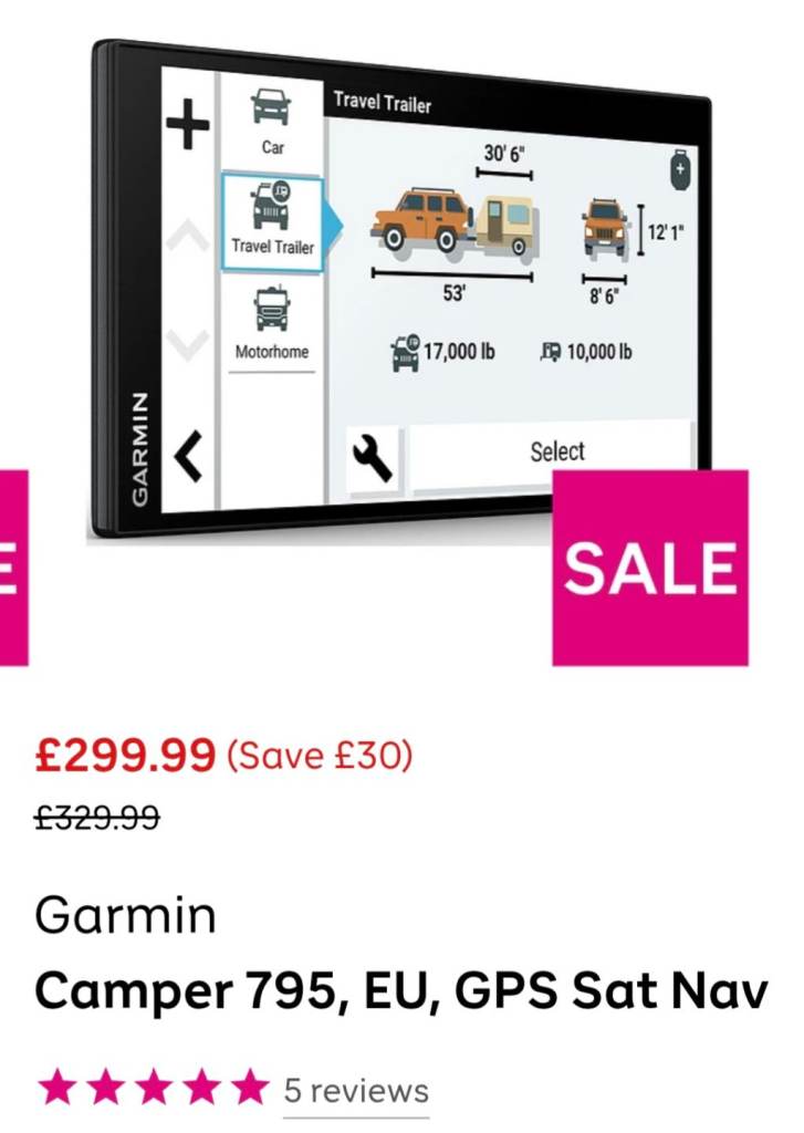 Garmin 795, EU, GPS Sat Nav