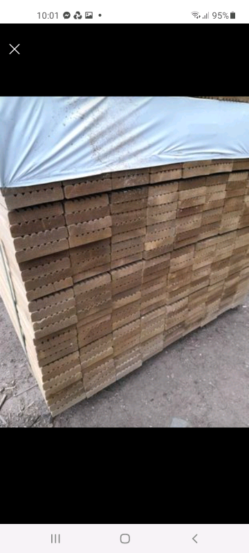 A* grade Decking boards @ 4.8m (PRESSURE TREATED) 120mmx28mmx4800mm