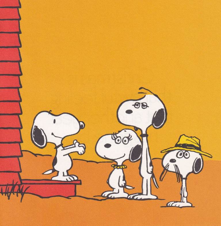 105. A Rare Original Print of SNOOPY WITH OTHER BEAGLES / PEANUTS