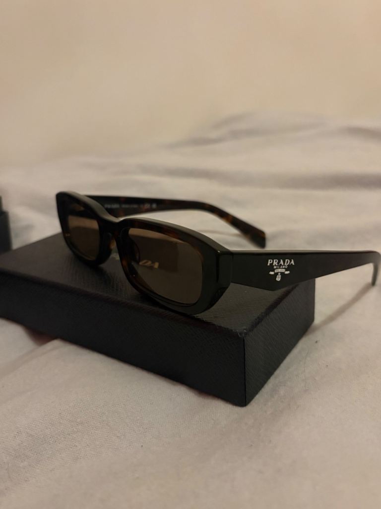 Prada PR B06S Women Rectangular Sunglasses Root Tortoise Brown