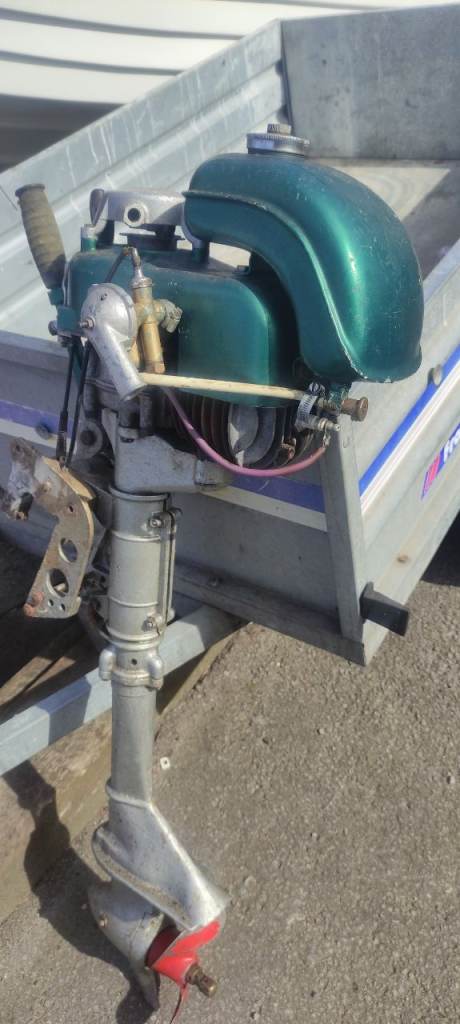 Vintage  Outboard Motor - Green, Old Out