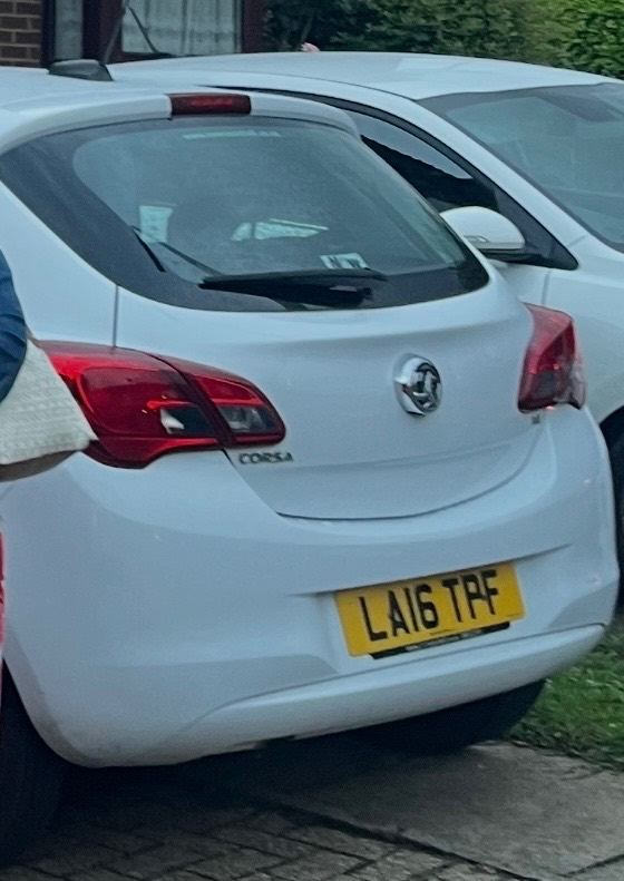 LA16TPF White Vauxhall Corsa 