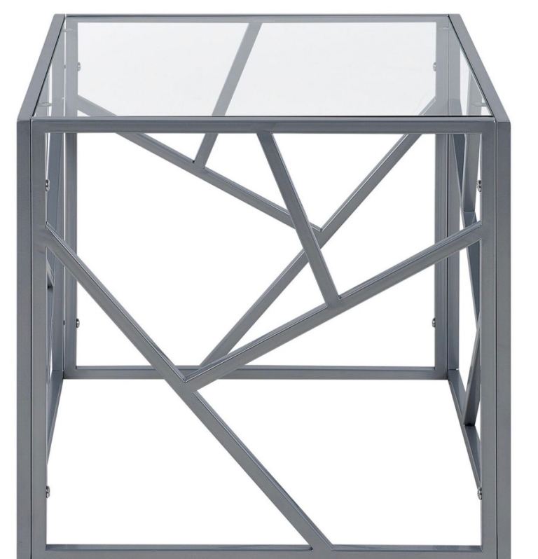 Pair of Glass & Chrome Side Tables by Kieta Table Furniture Range