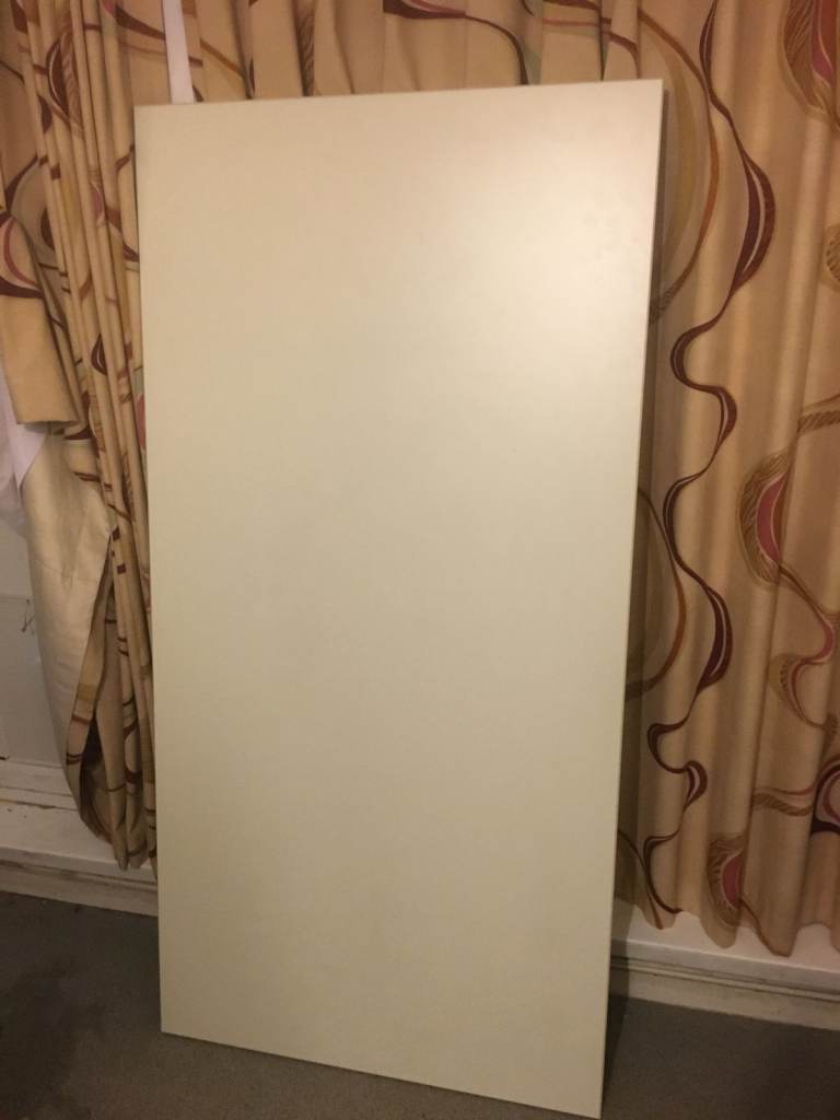 Office Desk White Table Solid and Sturdy with Adjustable Height Legs VGC