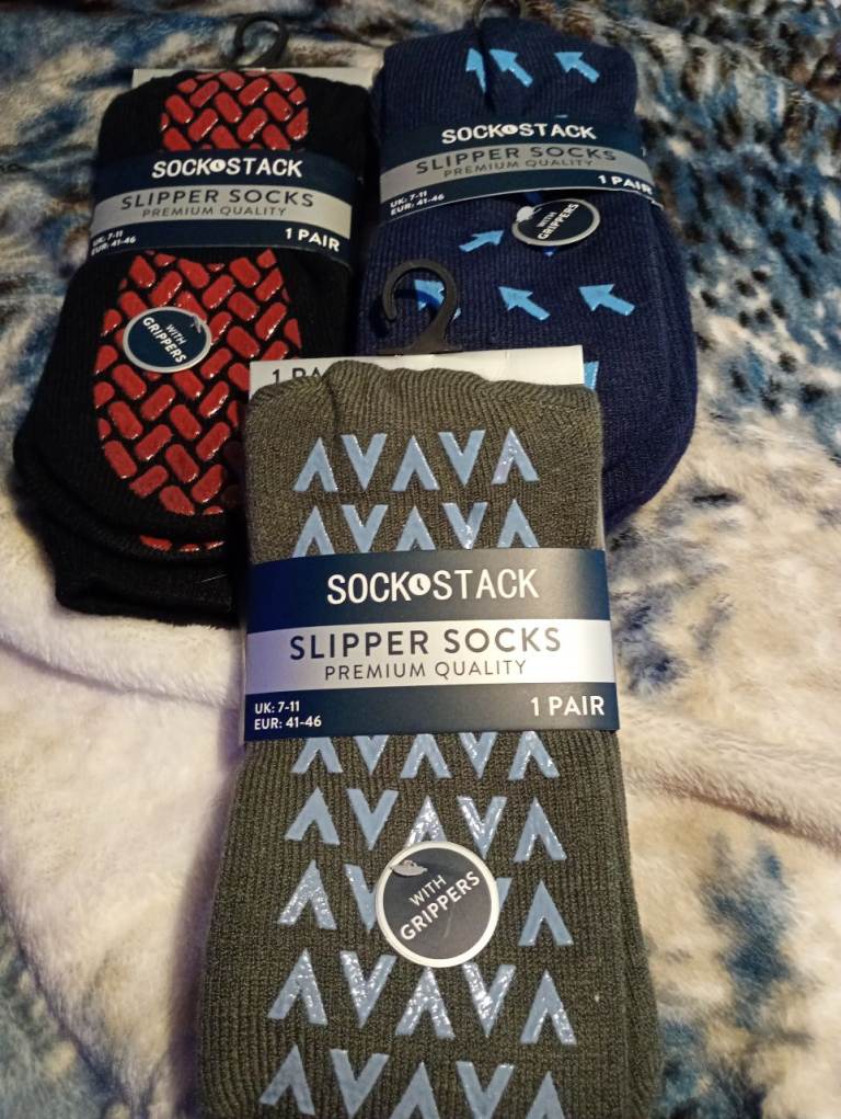 3 x pairs of mens slipper socks new 