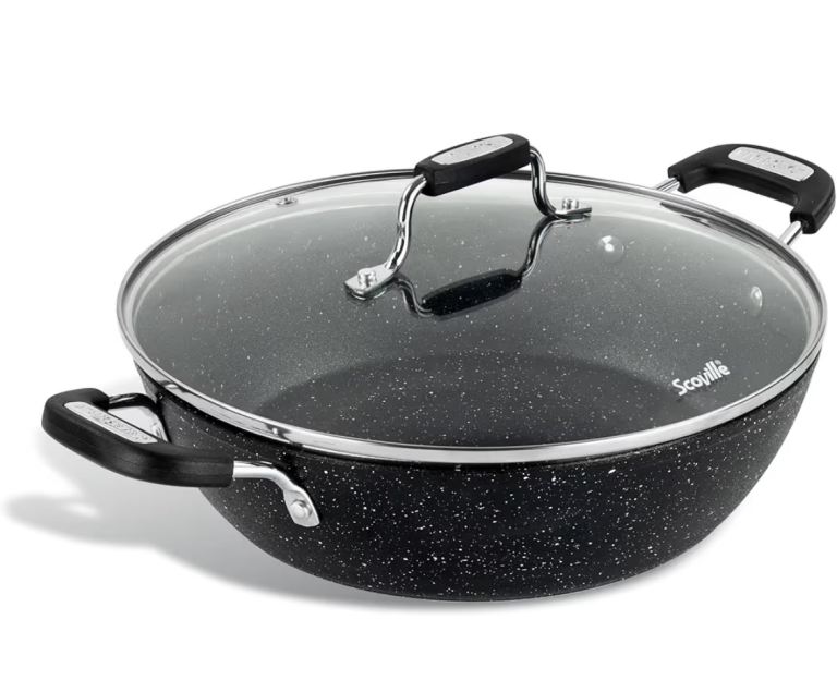 Aluminium Casserole Pot with Glass Lid – Black, As Good As New