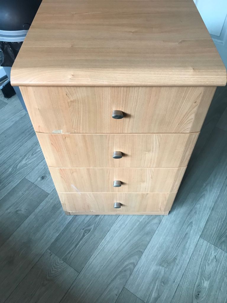 Wooden Chest of 4 Drawers x 2 - Good Condition