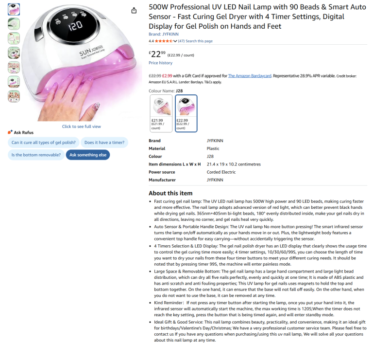 Professional UV LED Gel Nail Lamp - NEW