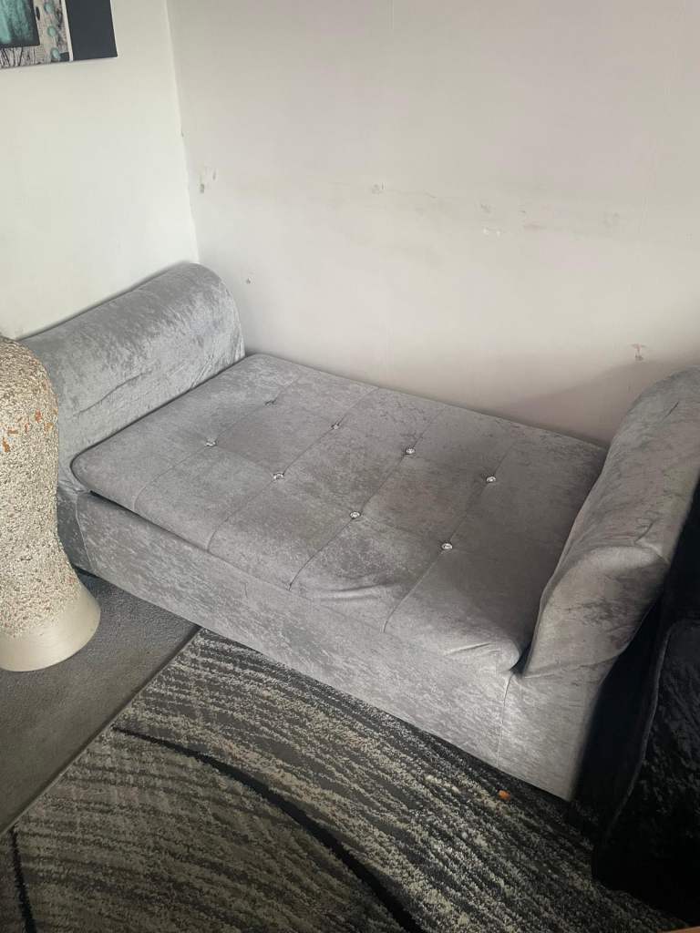 Free Crushed Velvet Storage Chaise Lounge