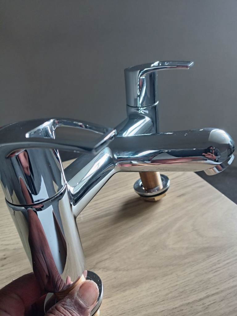 Chrome finnished bath mixer taps