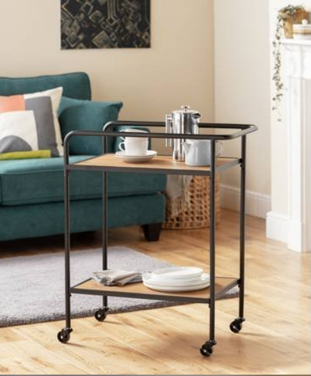 Tea trolley - metal and wood