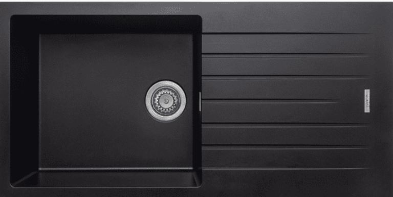 500x1000 Messina 1.0 Bowl RVS Composite Sink Black