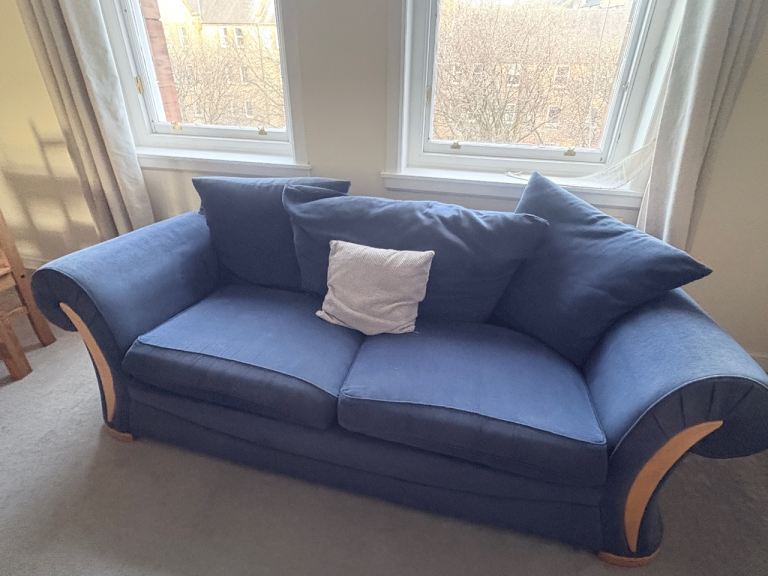 Navy fabric sofa