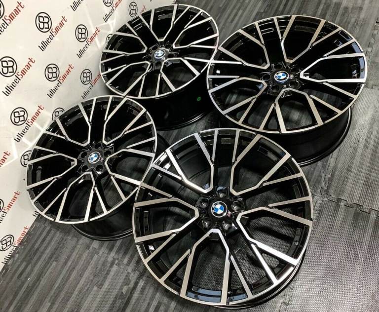  NEW 22" BMW X6M STYLE ALLOY WHEELS - 5 x 120 or 5 x 112 - BLACK/DIAMOND CUT