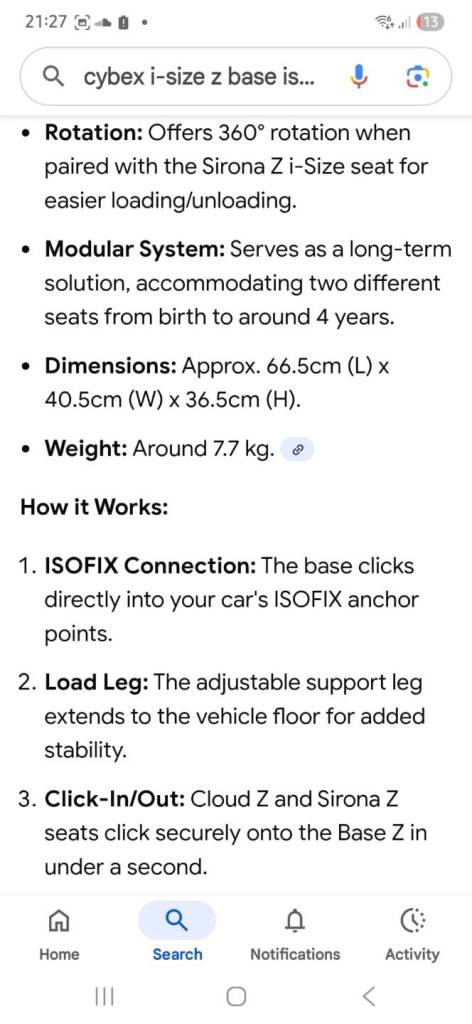Cybex car seats and 360 isofix bases