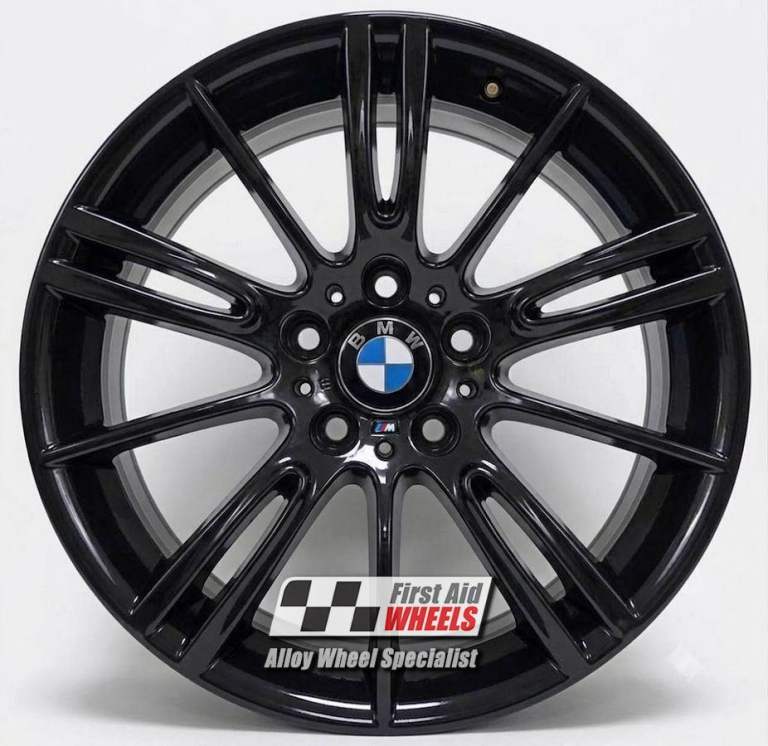  R103BG Swap BMW 3 SERIES 4x 18'' GENUINE STYLE 193M MV3 GLOSS BLACK ALLOY WHEELS