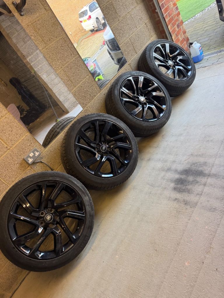 GENUINE RANGE ROVER SPORT 5085 5 SPOKE 21" INCH BLACK ALLOY WHEELS X4 LR099136