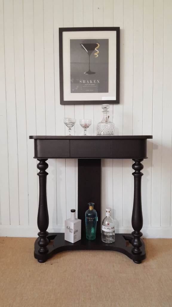 Curvy console table with drawer, vintage dressing table
