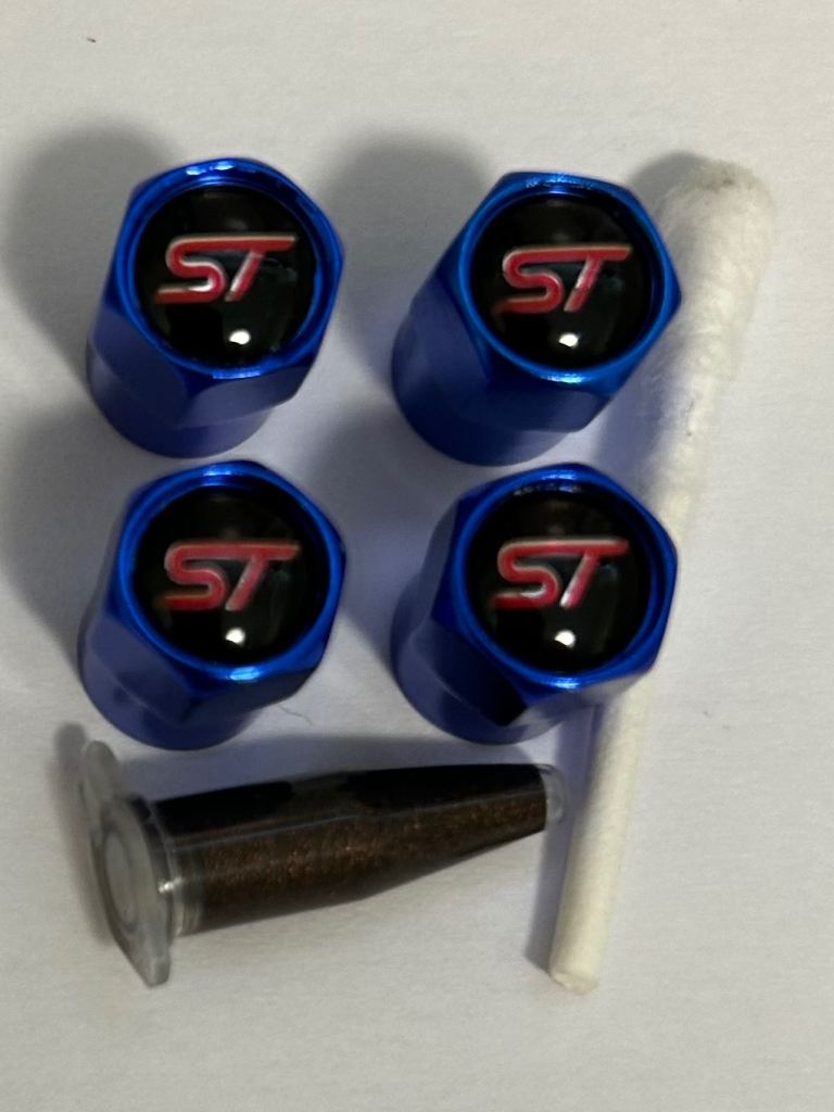 Ford ST Aluminium Tyre valve caps with grease 